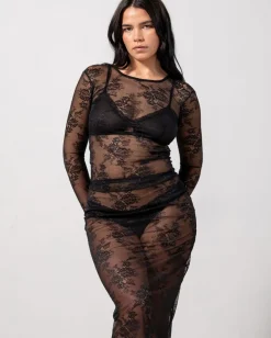 Lace Longsleeve Tee Black<UNDERSTATEMENT New