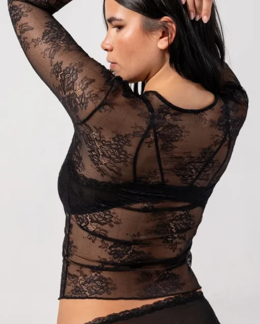 Lace Longsleeve Tee Black<UNDERSTATEMENT New