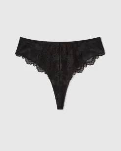 Lace Mesh Highwaist Thong Black<UNDERSTATEMENT Cheap