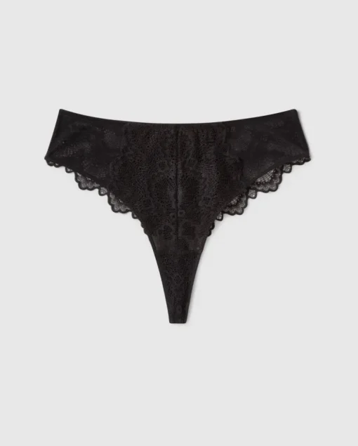 Lace Mesh Highwaist Thong Black<UNDERSTATEMENT Cheap