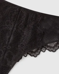 Lace Mesh Highwaist Thong Black<UNDERSTATEMENT Cheap