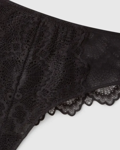 Lace Mesh Highwaist Thong Black<UNDERSTATEMENT Cheap