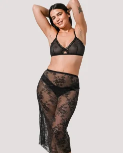 Lace Midi Skirt Black<UNDERSTATEMENT Sale