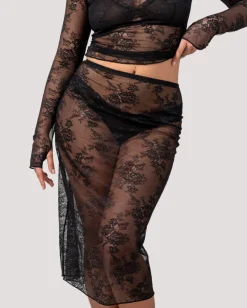 Lace Midi Skirt Black<UNDERSTATEMENT Sale
