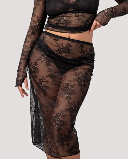 Lace Midi Skirt Black<UNDERSTATEMENT Sale