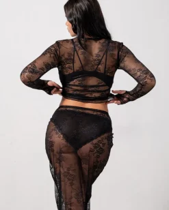 Lace Midi Skirt Black<UNDERSTATEMENT Sale