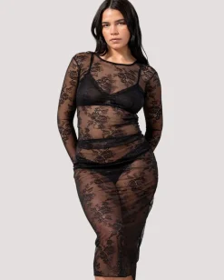 Lace Midi Skirt Black<UNDERSTATEMENT Sale