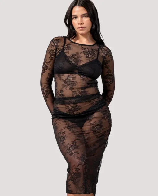 Lace Midi Skirt Black<UNDERSTATEMENT Sale