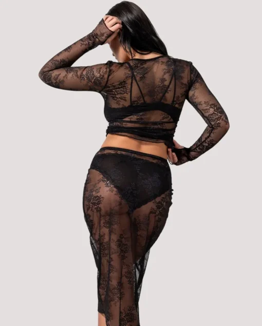 Lace Midi Skirt Black<UNDERSTATEMENT Sale