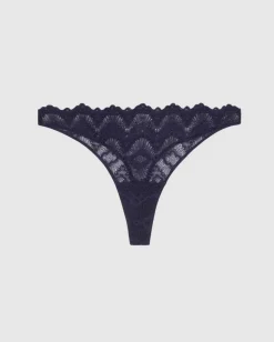 Lace Thong Navy Blue<UNDERSTATEMENT Hot