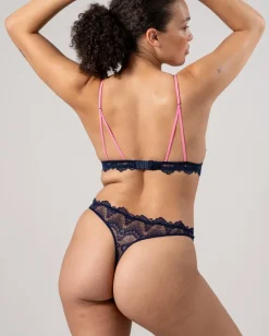 Lace Thong Navy Blue<UNDERSTATEMENT Hot