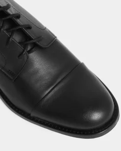 Laced-Up Vegan Corn Leather Ankle Boots Black<BOHEMA Shop