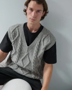 Laim臈 Alpaca Wool & Cotton Vest Grey<THE KNOTTY ONES Clearance