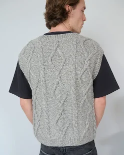 Laim臈 Alpaca Wool & Cotton Vest Grey<THE KNOTTY ONES Clearance
