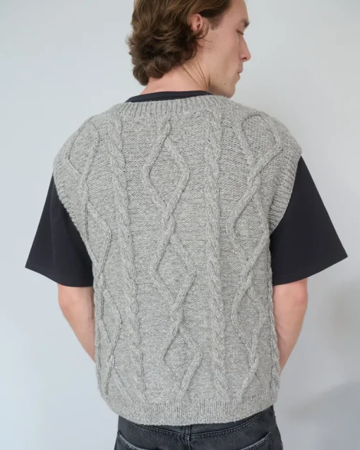 Laim臈 Alpaca Wool & Cotton Vest Grey<THE KNOTTY ONES Clearance