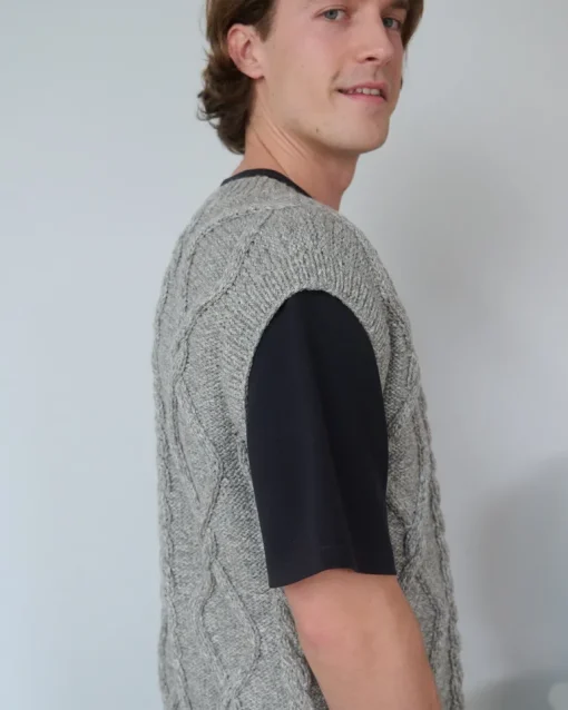 Laim臈 Alpaca Wool & Cotton Vest Grey<THE KNOTTY ONES Clearance