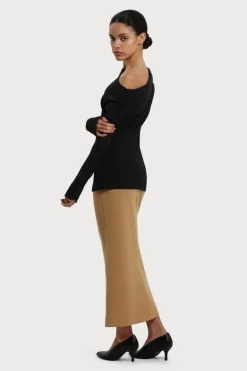 Lala Skirt Camel Brown<RESIDUS Shop