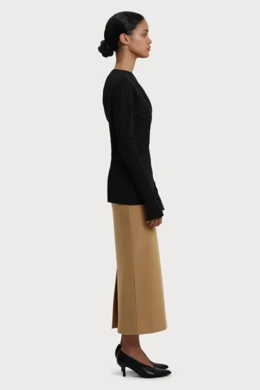 Lala Skirt Camel Brown<RESIDUS Shop