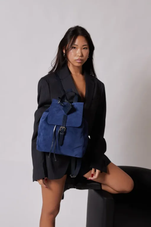 Leather Backpack Venice Collection Blue<THE DUST COMPANY Outlet
