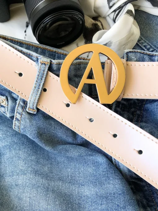 Leather Belt Powder Pink<ANGELL Flash Sale