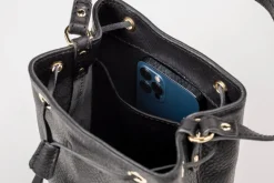 Leather Bucket Bag Chelsea Collection Black<THE DUST COMPANY Online