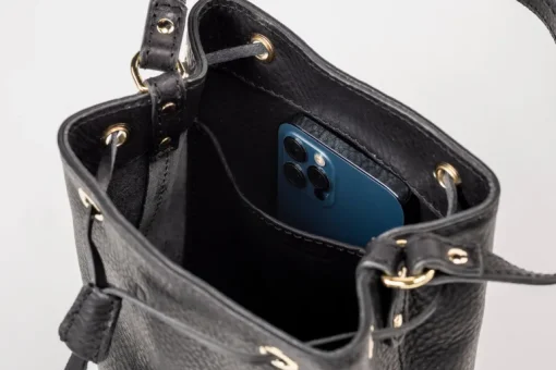 Leather Bucket Bag Chelsea Collection Black<THE DUST COMPANY Online