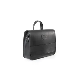 Leather Messenger Mod 160 Cuoio Black<THE DUST COMPANY Store