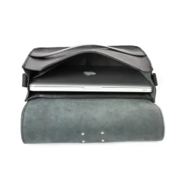 Leather Messenger Mod 160 Cuoio Black<THE DUST COMPANY Store