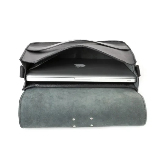 Leather Messenger Mod 160 Cuoio Black<THE DUST COMPANY Store