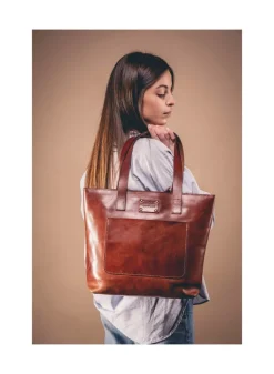 Leather Tote Mod 147 Brown<THE DUST COMPANY Clearance