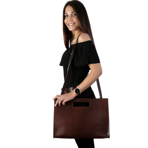 Leather Tote Mod 113 Dark Brown<THE DUST COMPANY New