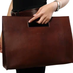Leather Tote Mod 113 Dark Brown<THE DUST COMPANY New