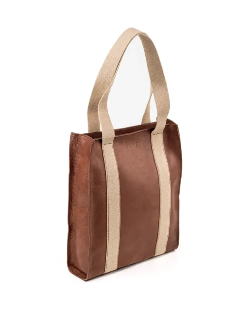 Leather Tote Tobacco Manhattan Collection<THE DUST COMPANY New