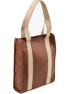 Leather Tote Tobacco Manhattan Collection<THE DUST COMPANY New