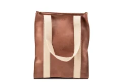 Leather Tote Tobacco Manhattan Collection<THE DUST COMPANY New