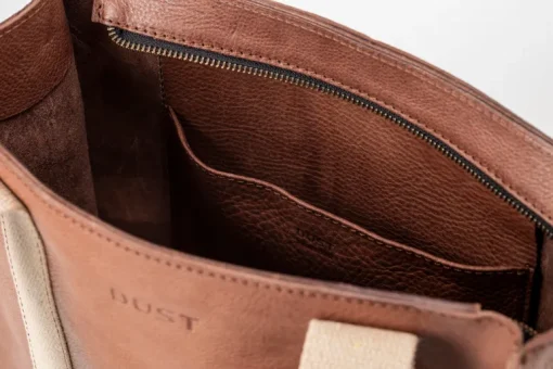 Leather Tote Tobacco Manhattan Collection<THE DUST COMPANY New