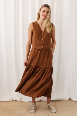 Lehman Skirt Umber Brown<TWOTHIRDS Shop