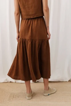 Lehman Skirt Umber Brown<TWOTHIRDS Shop