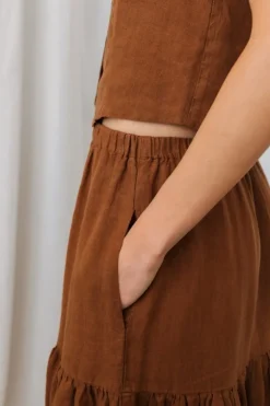 Lehman Skirt Umber Brown<TWOTHIRDS Shop