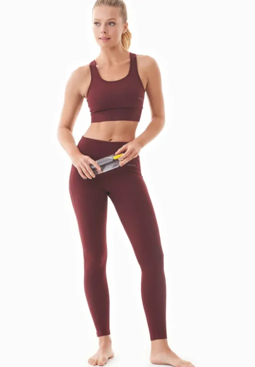 Lenna High Waist Organic Cotton Leggings Bordeaux<ORGANICATION Sale