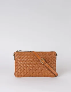 Lexi Cognac Woven Classic Leather<O My Bag Outlet