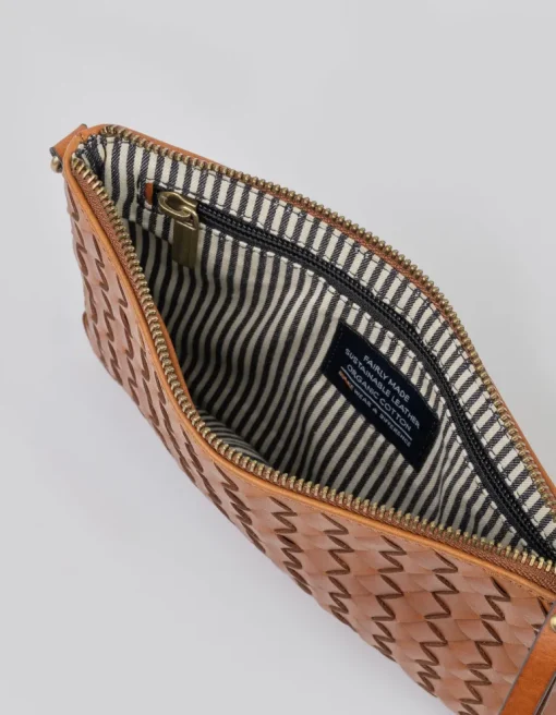 Lexi Cognac Woven Classic Leather<O My Bag Outlet