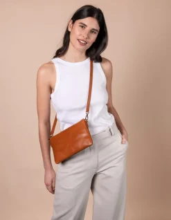 Lexi Cognac Woven Classic Leather<O My Bag Outlet