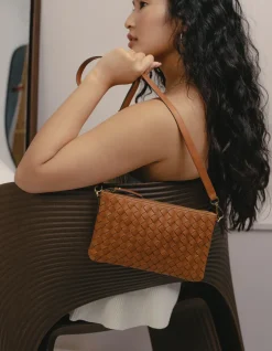 Lexi Cognac Woven Classic Leather<O My Bag Outlet