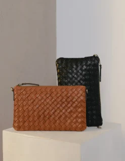 Lexi Cognac Woven Classic Leather<O My Bag Outlet