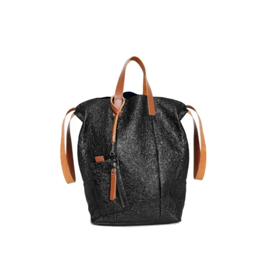 Linda Large Tote Metallic Black<LUMI Best