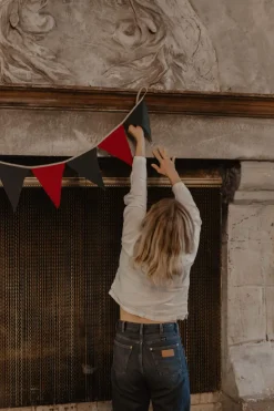 Linen Bunting Christmas Green/Red<Laume linen Cheap