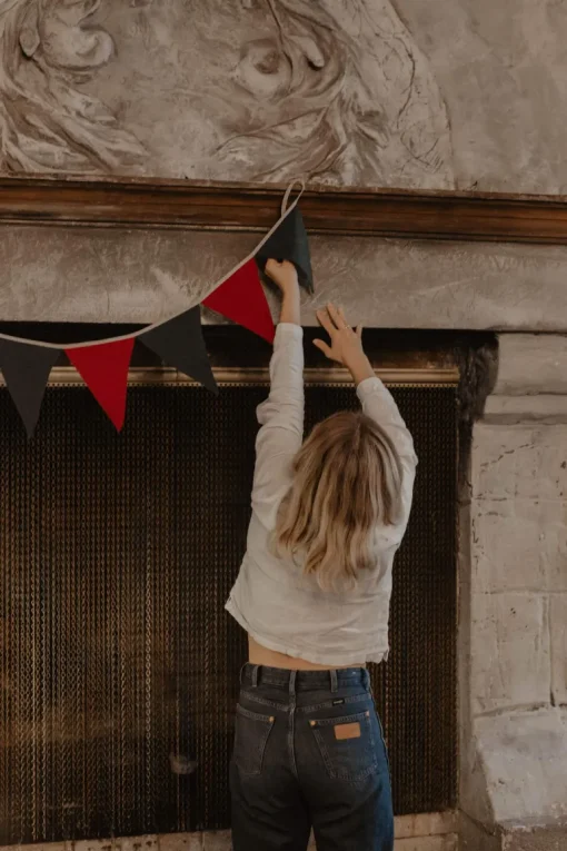 Linen Bunting Christmas Green/Red<Laume linen Cheap