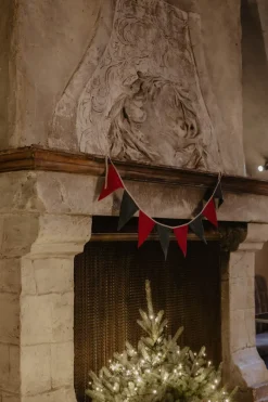 Linen Bunting Christmas Green/Red<Laume linen Cheap