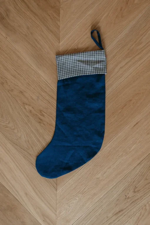 Linen Christmas Stocking Checks & Stripes<Laume linen Best